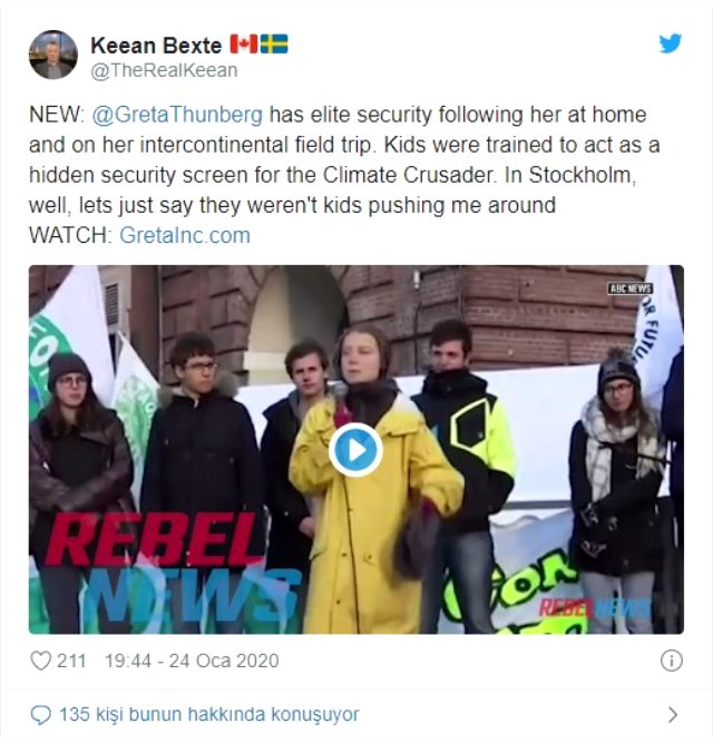 Kanadalı gazeteci Keean Bexte, iklim aktivisti Greta Thunberg'in korumaları tarafından tartaklandı