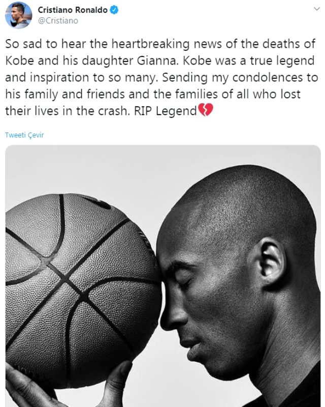 Luis Figo'dan tepki çeken Kobe Bryant paylaşımı