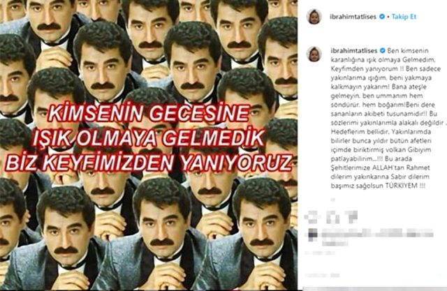 İbrahim Tatlıses sosyal paylaşımıyla dikkat çekti: Beni dere sananların akıbeti tsunamidir!