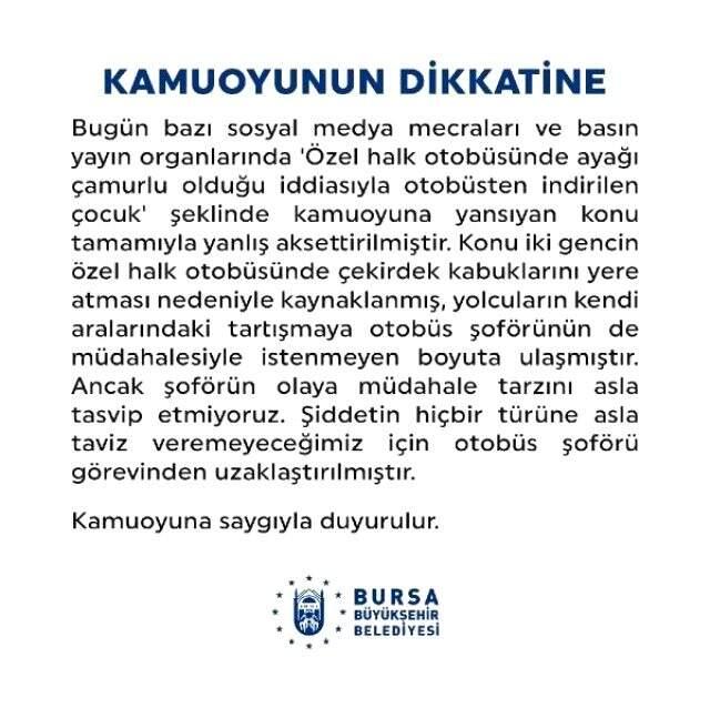 Şoför, üstü kirli diye otobüsten kovduğu çocuk için kendisine tepki gösteren yolcuyu darp etti Şoför, üstü kirli diye otobüsten kovduğu çocuk için kendisine tepki gösteren yolcuyu darp etti