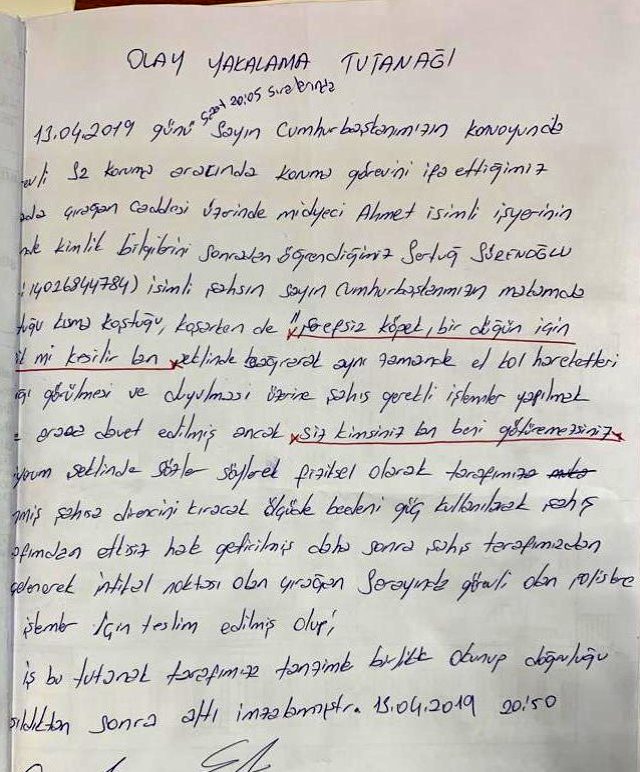 Avukata Şiddet Uygulayan Erdoğan'ın Korumalarının Olay Tutanağı Ortaya Çıktı