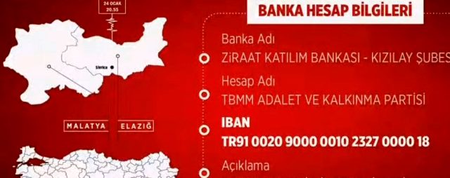 Son dakika: AK Parti, Elazığ ve Malatya'daki depremzedeler için yaklaşık 1 milyon lira topladı