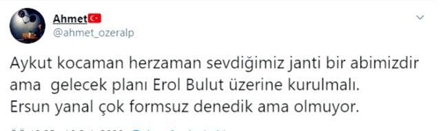 Fenerbahçeli taraftarlar, Ersun Yanal'ın yerine Erol Bulut'u istiyor