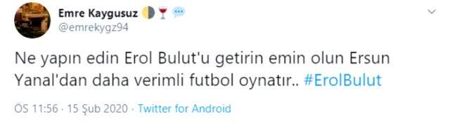 Fenerbahçeli taraftarlar, Ersun Yanal'ın yerine Erol Bulut'u istiyor