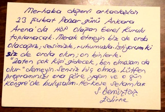 Selahattin Demirtaş, HDP kongresine katılım çağrısı yaptı: Merak etmeyin, biz de orada olacağız