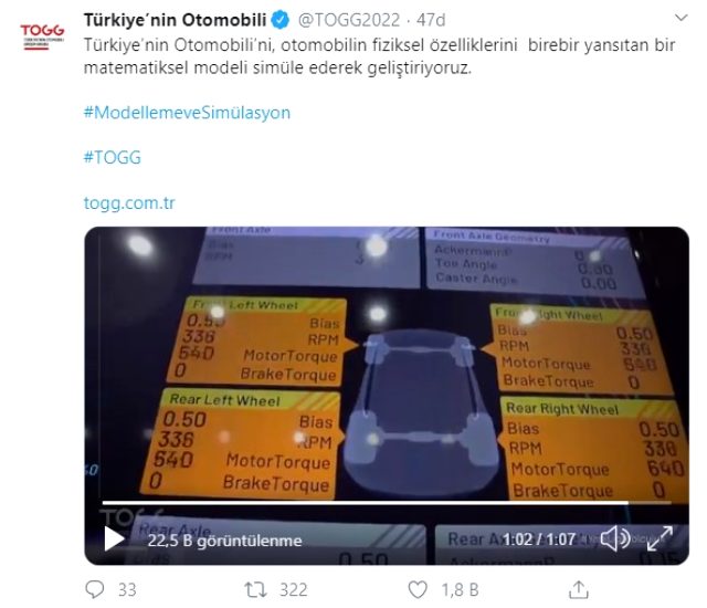 TOGG'dan yeni paylaşım! Yerli otomobile teknoloji bazlı üst düzey sürüş testi