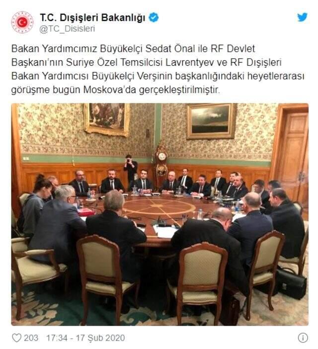 Türk ve Rus heyetlerinin görüşmesi yarın da devam edecek