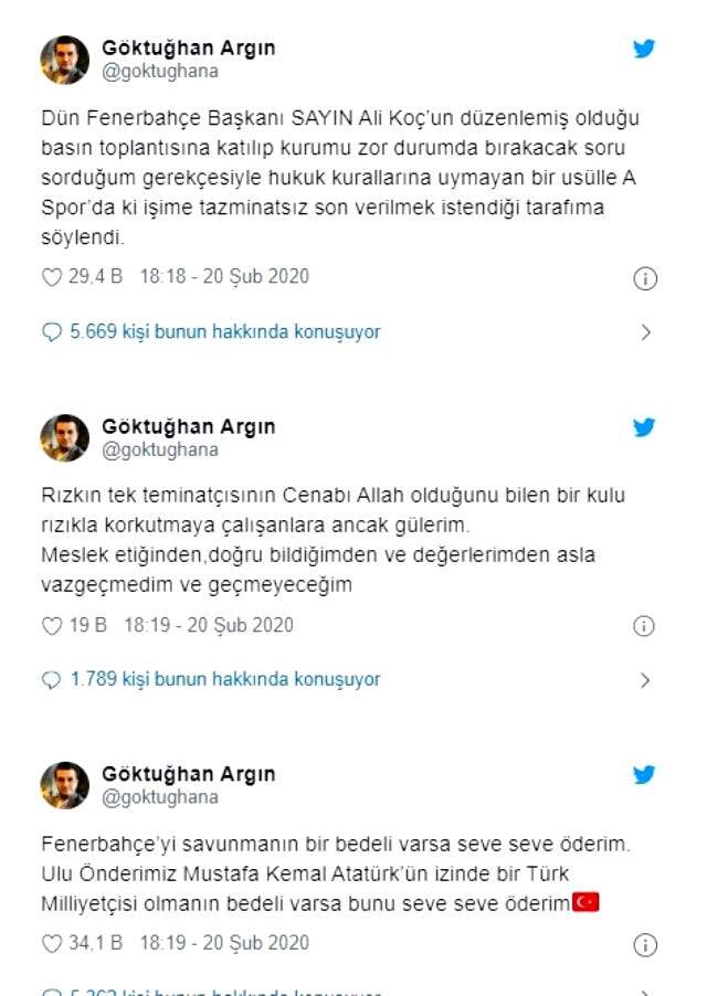 A Spor spikeri Setenay Cankat'ın görevine son verildi