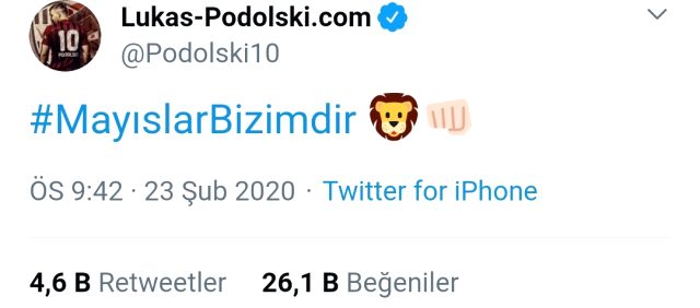 Antalyasporlu Podolski'den Galatasaray paylaşımı: Mayıslar bizimdir