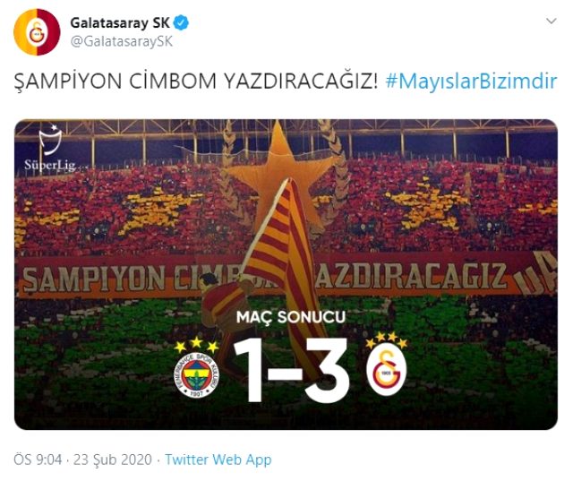 Fenerbahçe galibiyeti sonrası Galatasaray'ın paylaşımları, sosyal medyayı salladı