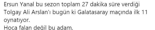 Fenerbahçeli taraftarlar, Tolgay'ı ilk 11'e alan Ersun Yanal'a tepki gösterdi