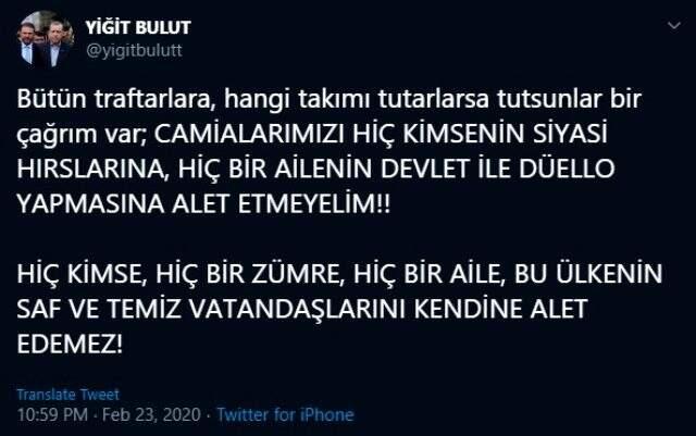 Cumhurbaşkanı Başdanışmanları Yiğit Bulut ve Mehmet Uçum, Ali Koç'u istifaya çağırdı