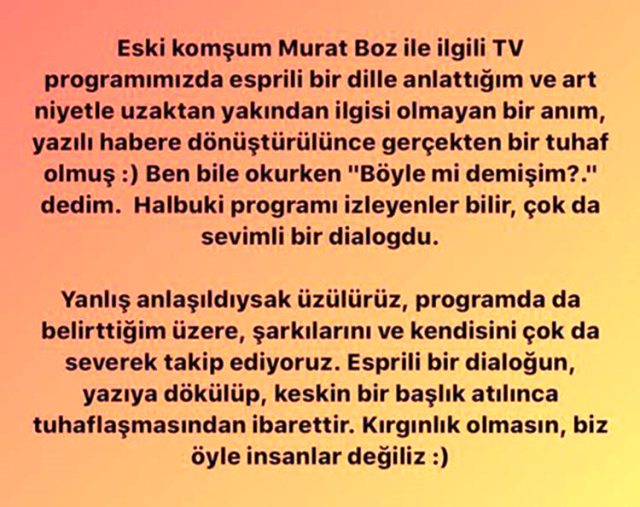 Murat Boz, kendisi için 