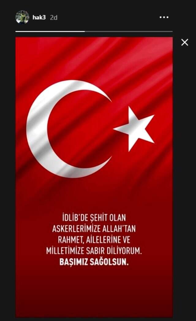 Milli futbolcular, İdlib'de şehit olan 33 askerimiz için başsağlığı mesajı paylaştı