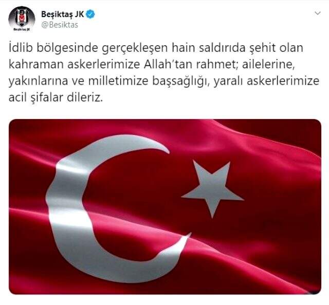 Türk spor kulüpleri, İdlib'deki hain saldırı sonrası başsağlığı mesajı yayınladı