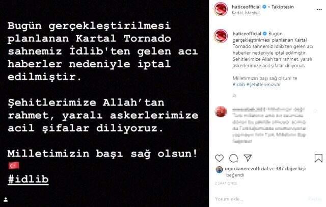 Ünlü isimler, 33 şehidimizin ardından konserlerini iptal etti