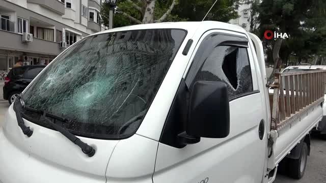 Denetimli serbestlik hükümlüsü kadın, akrabasıyla tartışıp sinirini emanet kamyonetten çıkardı