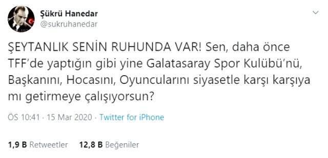 Şükrü Hanedar Rıdvan Dilmen'e patladı: Şeytanlık senin ruhunda var