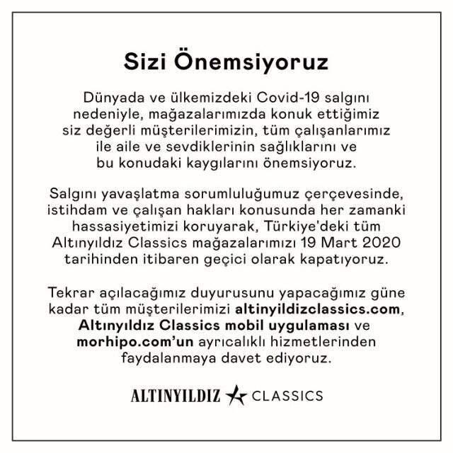 7 büyük tekstil markası, koronavirüs nedeniyle tüm mağazalarını kapatma kararı aldı