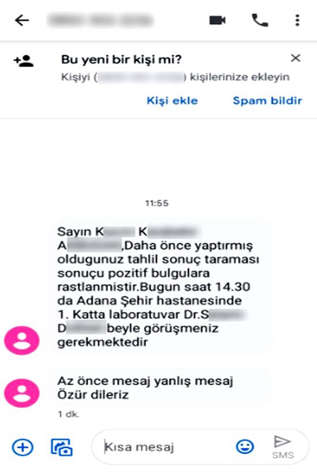 Adana'da vatandaşlara asılsız koronavirüs mesajı gönderen memur tutuklandı