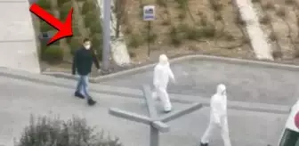 Koronavirüsten şüphelenen örnek vatandaşın sergilediği hareket, kameralara yansıdı