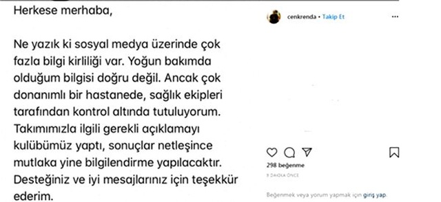  <a class='keyword-sd' href='/fenerbahce/' title='Fenerbahçe'>Fenerbahçe</a>'de Cenk Renda'dan corona virüs açıklaması