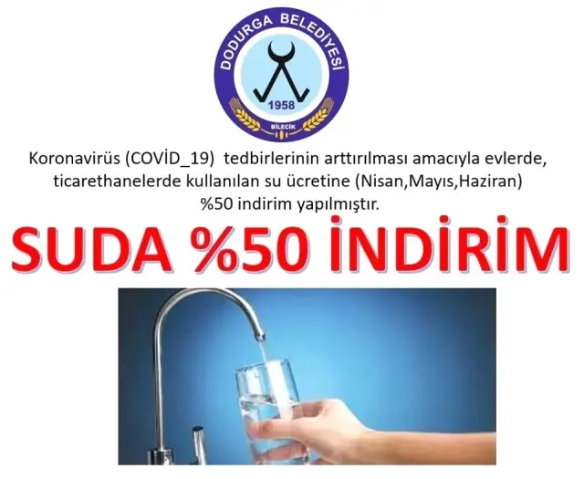 Dodurga Belediyesi içme suyuna yüzde 50 indirim yaptı