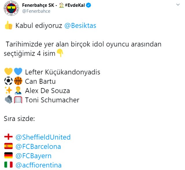 Fenerbahçe, Beşiktaş'ın meydan okumasını kabul etti!