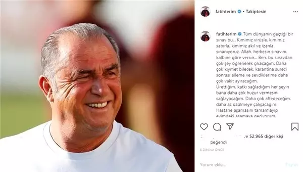 Son dakika: Taburcu olan Fatih Terim'den ilk açıklama!