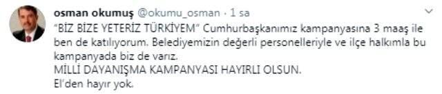 Cumhurbaşkanı Erdoğan'ın başlattığı kampanyaya destek yağdı