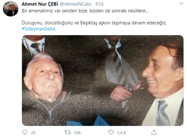 Ahmet Nur Çebi'den Süleyman Seba paylaşımı