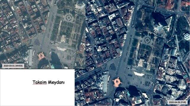Türkiye'nin koronavirüs sonrası boş kalan meydanları uzaydan görüntülendi