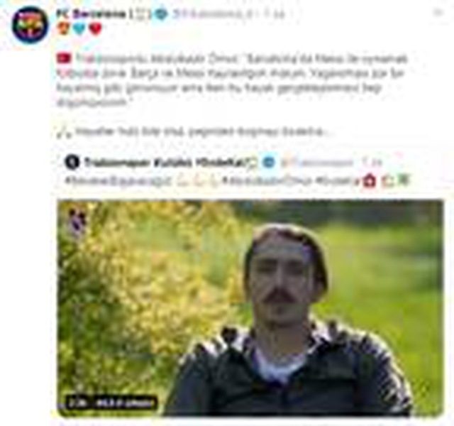 Barcelona'dan Abdülkadir Ömür paylaşımı