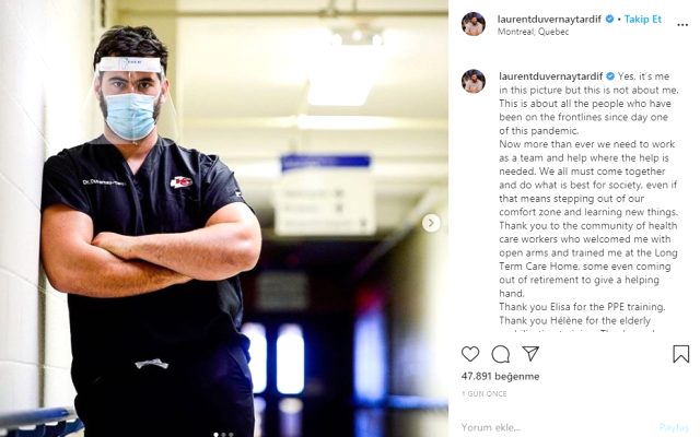 Amerikan futbolcusu Laurent Duvernay-Tardiff, tatilini yarıda kesip koronavirüsle mücadele için doktorluğa başladı