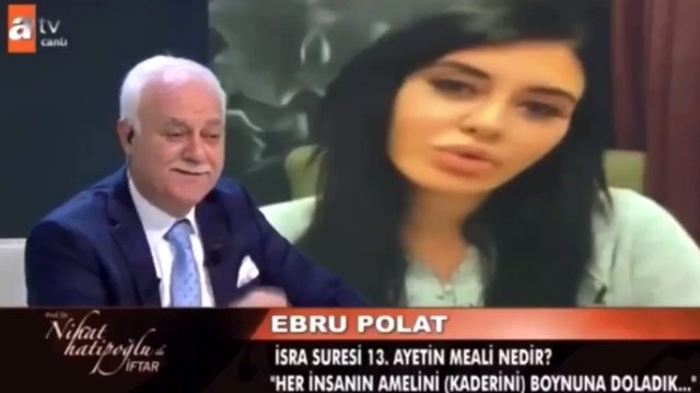 Şarkıcı Ebru Polat, Nihat Hatipoğlu'nun programına video göndererek soru sordu