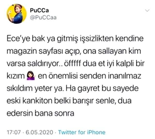 Yazar Pucca, Ece Erken'e öfke kustu: Hayatımda gördüğüm en boş ve salak kişisin