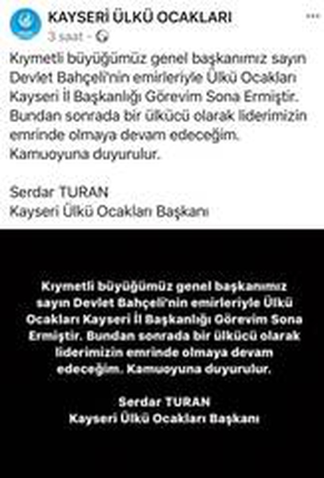 Grup Yorum üyesinin cenazesi ile ilgili yorum yapan il başkanı, Devlet Bahçeli'nin talimatıyla görevden alındı