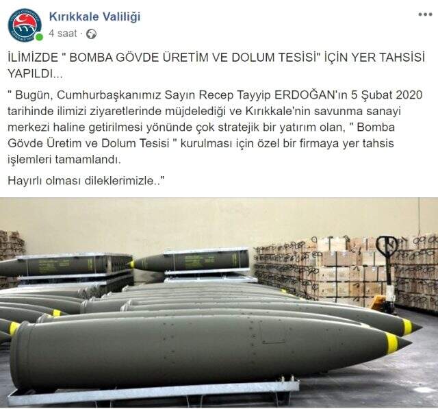 Cumhurbaşkanı Erdoğan'ın müjdelediği Bomba Üretim ve Dolum Tesisi için ilk adım atıldı Cumhurbaşkanı Erdoğan'ın müjdelediği Bomba Üretim ve Dolum Tesisi için ilk adım atıldı