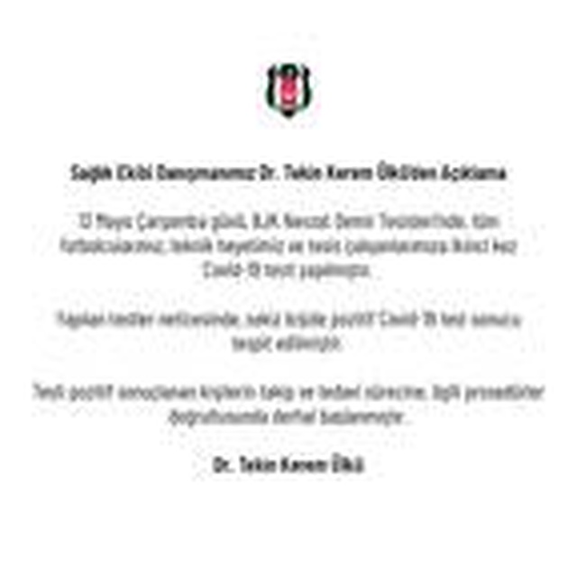 Son dakika! Beşiktaş'ta Corona virüs depremi! 8 pozitif vaka açıklandı...