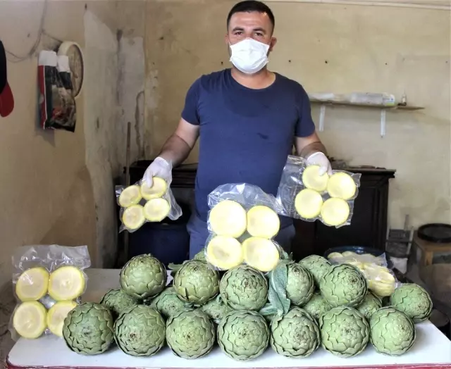 Kapış kapış satılan Hasanağa enginarları, üreticisine dönümünden 15 bin lira kazandırıyor