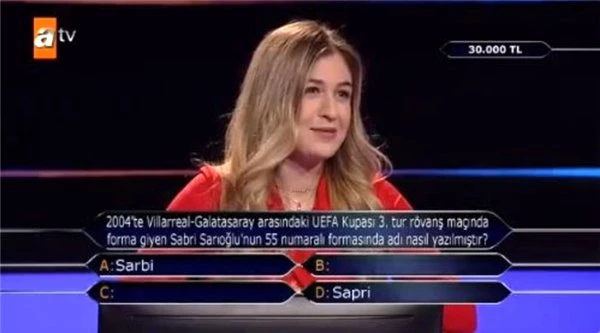 Kim Milyoner Olmak İster'e damga vuran Sabri Sarıoğlu sorusu!