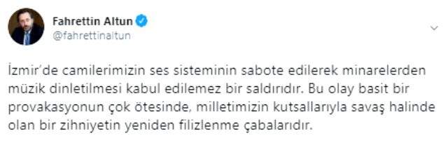İletişim Başkanı Altun, 'camide müzik' skandalına tepki gösterdi: Kabul edilemez bir saldırı İletişim Başkanı Altun, 'camide müzik' skandalına tepki gösterdi: Kabul edilemez bir saldırı