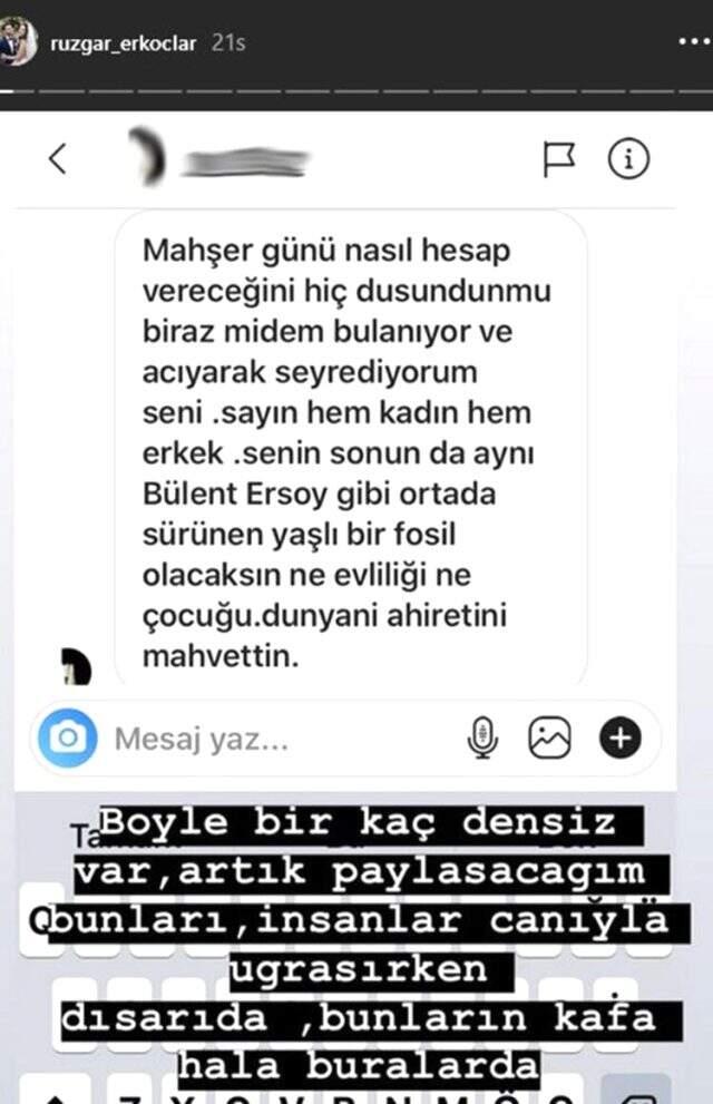 Rüzgar Erkoçlar, cinsiyet değiştirdiği için kendisini eleştiren takipçisini ifşa etti