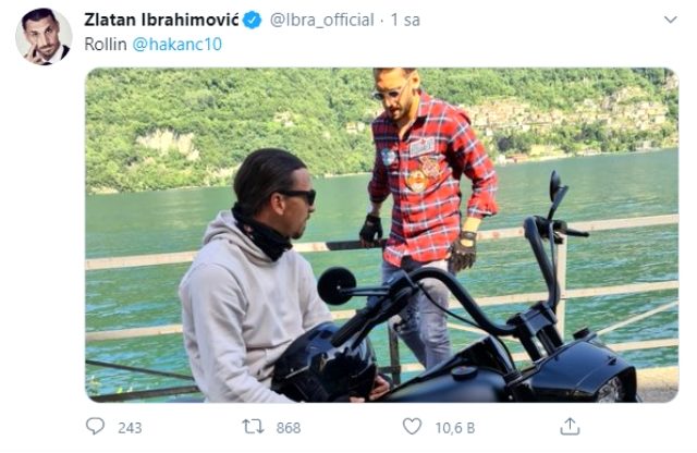 Zlatan Ibrahimovic, Hakan Çalhanoğlu ile çıktığı motor turunu sosyal medyadan paylaştı