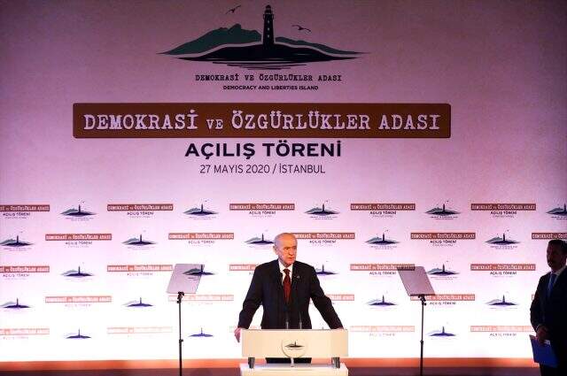 Demokrasi ve Özgürlükler Adası'nın açılışında konuşan Bahçeli: Bu ada alacakaranlık bir devrin simgesidir