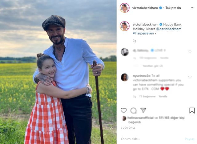 Victoria Beckham, banka tatilini David Beckham'ın fotoğrafını paylaşarak kutladı