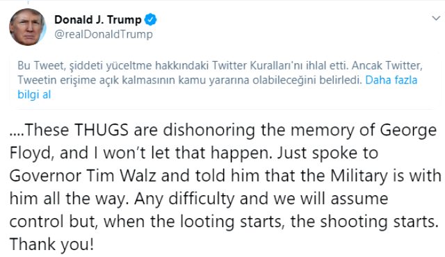 Twitter, Donald Trump'ın ardından Beyaz Saray'ın tweetini de engelledi