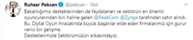 Bakan Albayrak: Peak'ın satışı Türk ekonomi tarihinin en büyük şirket satışlarından biri oldu Bakan Albayrak: Peak'ın satışı Türk ekonomi tarihinin en büyük şirket satışlarından biri oldu