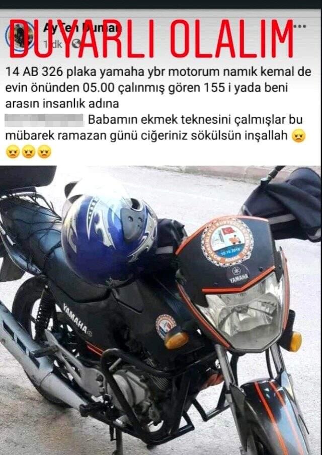 Kuryelik yapan adamın evladından kalan parayla aldığı motosiklet çalındı