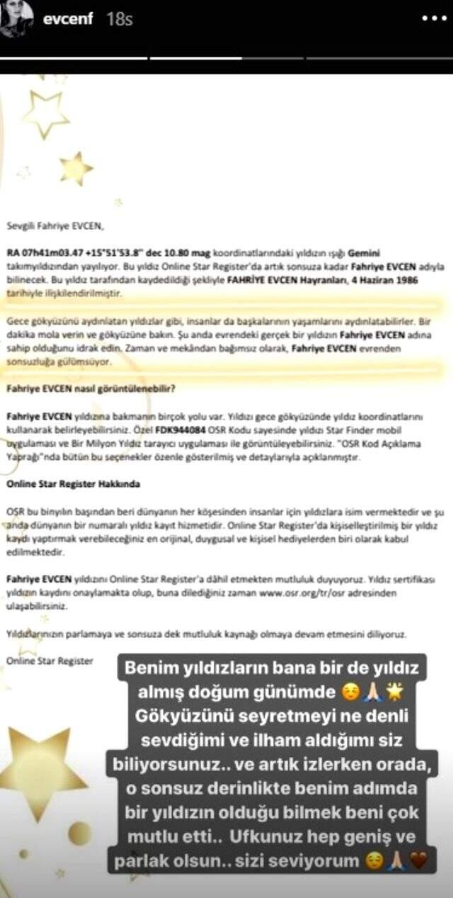 35. yaşını kutlayan Fahriye Evcen'e sevenlerinden hediye yağdı